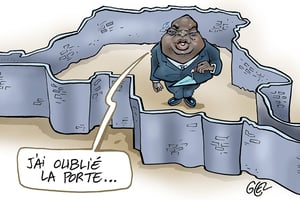 Adolphe Muzito, candidat à la présidentielle en RDC, propose de construire un « mur » à la frontière avec le Rwanda. © Damien Glez