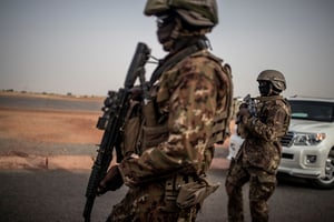 Des membres des forces spéciales des Forces armées maliennes (Fama) au Mali, en juillet 2019. © Marco LONGARI/AFP