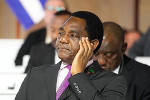 Le président zambien, Hakainde Hichilema, à Paris, le 23 juin 2023. © Lewis Joly / POOL / AFP