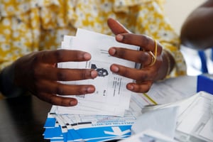 Dans les bureaux de la Commission électorale nationale indépendante (Ceni), le 4 janvier 2019, à Kinshasa, en RDC. © Baz Ratner/REUTERS