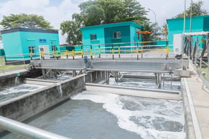 La nouvelle station de prétraitement des eaux usées de Koumassi, à Abidjan, en juin 2023. © GOUV CI