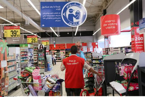 Au Maroc (ici à Essaouira), Label’Vie détient 155 magasins sous enseigne Carrefour, Carrefour Market, Carrefour Express ou encore Atacadão au Maroc. © ROMUALD MEIGNEUX/SIPA.