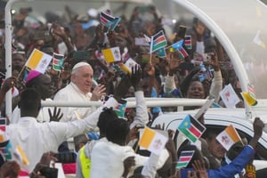 Le pape François à Juba, au Soudan du Sud, le 5 février 2023. © AP Photo/Gregorio Borgia