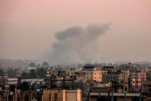 Bombardement israélien sur Khan Younès, le 23 janvier 2024. © AFP