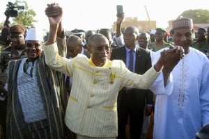 Le Premier ministre du Niger, Ali Lamine Zeine, en décembre 2023, à Niamey. © HAMIDOU MOUSSA/REUTERS
