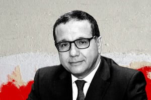 Mohamed Boussaid (Maroc), ancien ministre de l’Économie et des Finances, dans son bureau a Rabat, en juillet 2015. © Montage JA; Mohamed Drissi Kamili pour JA
