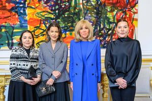 L’épouse du président français, Brigitte Macron, a accueilli lundi 19 février à l’Élysée les sœurs du roi du Maroc Mohammed VI. © Instagram de la présidence française
