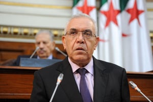 Abderrachid Tabi, ministre algérien de la Justice, au Conseil de la nation (Sénat), à Alger, le 15 novembre 2023. © APP / NurPhoto via AFP