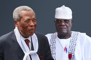 Les présidents camerounais de l’Assemblée nationale et du Sénat, Cavayé Yéguié Djibril et Marcel Niat Njifenji. © Montage JA ; MABOUP ; AFP