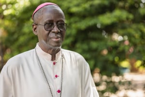 Monseigneur Benjamin Ndiaye, archevêque de Dakar depuis décembre 2014, le 23 mars 2024. © Sylvain Cherkaoui pour JA