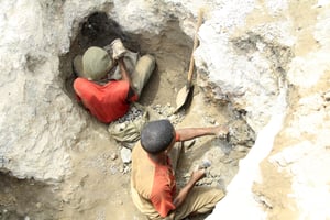 Mine de cobalt artisanale à Tulwizembe, dans la province du Katanga, le 25 novembre 2015. © REUTERS/Kenny Katombe