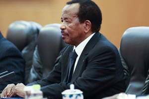 Le président camerounais Paul Biya, le 22 mars 2018, en visite en Chine. © Lintao Zhang via Reuters