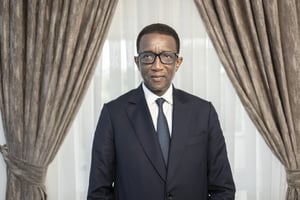 Amadou Ba, ancien Premier ministre sénégalais et candidat à l’élection présidentielle 2024, au Petit Palais, Dakar, le 5 octobre 2023. © Sylvain Cherkaoui pour JA