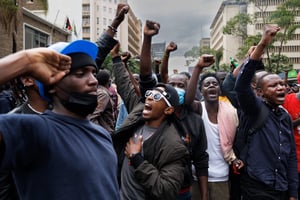 Manifestation antigouvernementale, à Nairobi, le 20 juin 2024. © Simon Maina/AFP
