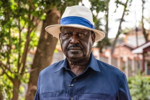 Raila Odinga, le 26 juillet 2023, à Nairobi, en marge de la cérémonie organisée à la mémoire des victimes de violences policières pendant les manifestations de juillet 2023 au Kenya. © Claudia Lacave / Hans Lucas via AFP