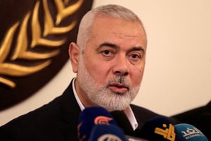 Le chef du Hamas, Ismaïl Haniyeh, à Beyrouth, en 2022. © ANWAR AMRO / AFP