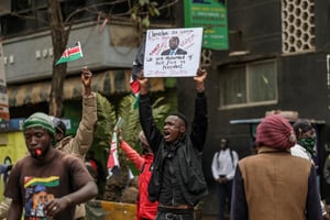 Manifestation contre le président kényan William Ruto à Nairobi, le 16 juillet 2024. © Tony Karumba/AFP