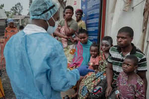 Centre de traitement Mpox à l’hôpital général de référence Nyiragongo, au nord de Goma, le 17 août 2024. © GUERCHOM NDEBO / AFP