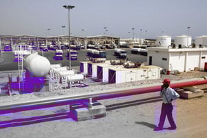 Terminal pétrolier de Doraleh à Djibouti. © Montage JA; Patrick Robert pour JA