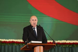 Le président algérien, Abdelmadjid Tebboune, le 17 septembre 2024, lors de sa prestation de serment, Alger. © Algerian Presidency / Handout / ANADOLU / Anadolu via AFP