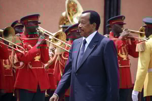 Le président Paul Biya lors de sa dernière prestation de serment devant l’Assemblée nationale camerounaise, en novembre 2018. © Etienne Mainimo/EPA/MAXPPP