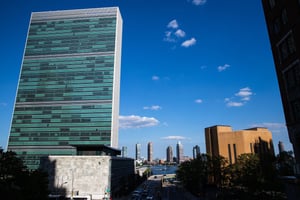 Siege de l’Organisation des Nations unies, à New York. Le siege des Nations-Unies (ONU), New York, juillet 2019.
© Florent POMMIER/REA