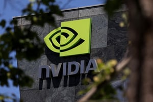 Le siège de Nvidia, à Santa Clara, en Californie. © Justin Sullivan / Getty Images via AFP