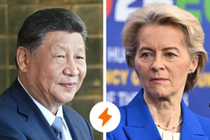 Le président chinois, Xi Jinping, et la présidente de la Commission européenne, Ursula von der Leyen. © Montage JA : Attila KISBENEDEK / AFP – EVARISTO SA / AFP