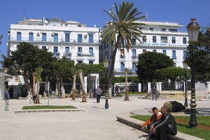 Le square Port Saïd, dans le centre d’Alger. © Thierry Grun/Only France via AFP