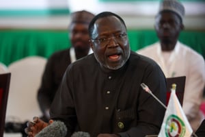 Omar Touray, président de la Commission de la Cedeao. © Photo by Kola Sulaimon / AFP