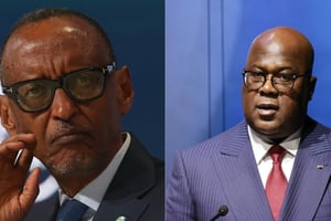 Les présidents rwandais Paul Kagame et congolais Félix Tshisekedi devaient se rencontrer le 15 décembre 2024 à Luanda, mais le sommet a finalement été annulé. © Fayez Nureldine and Ludovic MARIN / AFP