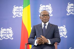 Le président béninois, Patrice Talon, en mai 2021 à Porte-Novo. © CHINE NOUVELLE/SIPA