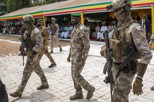Les émissaires d’Africa Corps, qui se font appeler les « précurseurs », sont désormais au nombre de 80 dans la capitale malienne. © AP/SIPA