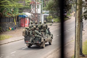 Un combattant du M23, le 30 janvier dans les rues de Goma, dans l’est de la RDC. © Photo by AFP