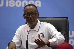 Le président rwandais, Paul Kagame, à Kigali, le 13 juillet 2024. © Brian Inganga/AP/SIPA