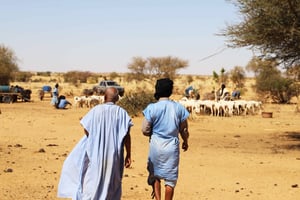 Point d’eau potable, à Lewhijatt, dans le Hodh El Chargui, en Mauritanie. © Mamoudou Kane/AFD