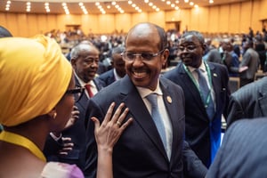 Le Djiboutien Mahamoud Ali Youssouf succède au Tchadien Moussa Faki Mahamat à la présidence de la Commission de l’Union africaine (UA). © Amanuel Sileshi / AFP