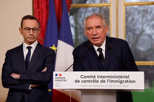 « Audit interministériel », « liste d’urgence » et « force frontière », François Bayrou et une partie de son gouvernement ont fait plusieurs annonces suite à leur Comité interministériel de contrôle de l’immigration (Cici). © Ludovic MARIN / AFP