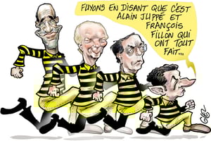 Eric Woerth, Brice Hortefeux, Claude Guéant et Nicolas Sarkozy. © Damien Glez