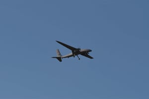 Un drone de fabrication turque, de type Baykar Akıncı. © BAYKAR