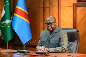 Félix Tshisekedi, le président de la RDC, lors de l’audience accordée aux représentants des principales confessions religieuses du pays, à Kinshasa, le 17 juillet 2026.