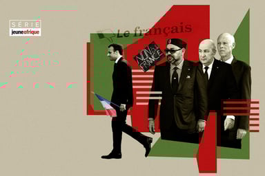 Les rapports entre le président français Emmanuel Macron et les chefs d’État marocain, algérien et tunisien se sont nettement dégradés. © MONTAGE JA; Ludovic Marin/AFP; Fadel Senna/AFP; Serguey Pyatakov/EPA/EFE/MAXPPP; Nicolas Fauqué