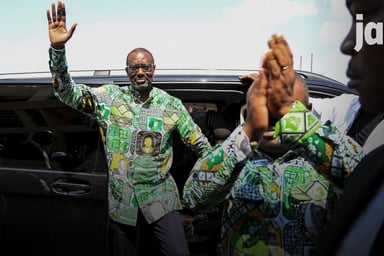 Tidjane Thiam, le 9 décembre 2023 à Yamoussoukro. © Photo Sia KAMBOU / AFP