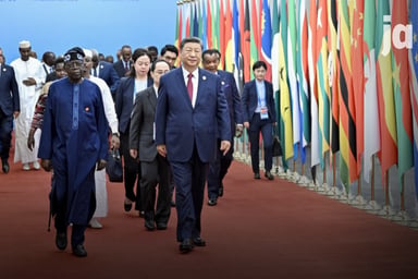 Plus de 50 dirigeants africains sont présents au 9e sommet Chine-Afrique, qui se tient à Pékin les 4 et 5 septembre 2024. © Photo by Yin Bogu / XINHUA / Xinhua via AFP