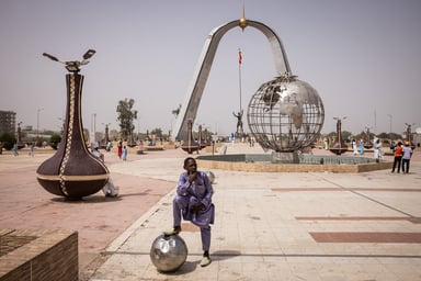 La place de la Nation, à N’Djamena, le 10 avril 2024. © ED RAM/Getty Images via AFP