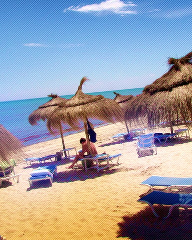 Une plage à Djerba. © Patrick Bernard/ABACAPRESS.COM