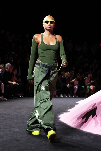 Pour son défilé lingerie, Rihanna a fait appel à la mannequin américaine Slick Woods (ici en photo)... alors qu’elle était enceinte. &copy; Matt Baron/REX/Shutterstock/BEIMAGES/MAXPPP