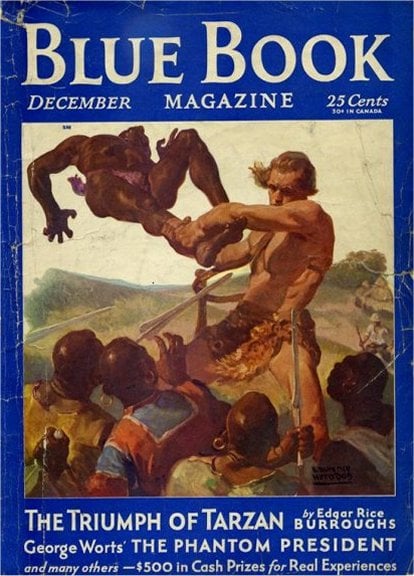 ‘Le triomphe de Tarzan’ , publié dans le magazine Blue Book, 1932 &copy; Warner Bros, vidéo promotionnelle Twitter (Capture)