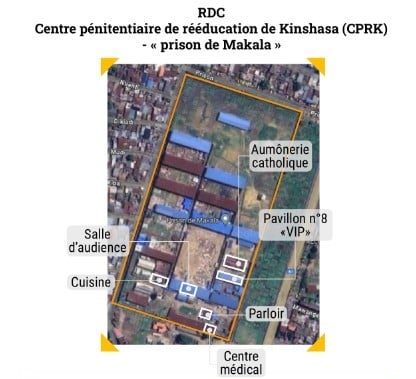 Plan de la prison de Makala. &copy; Jeune Afrique