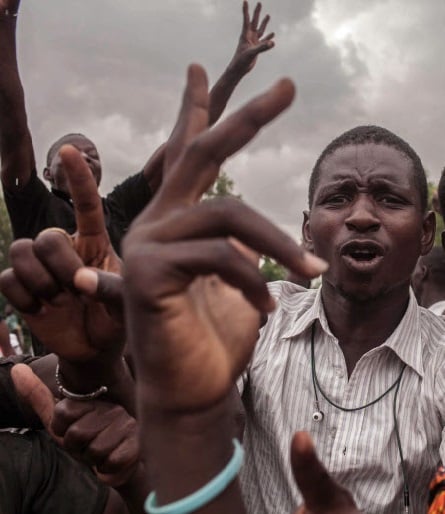 Des manifestants à Ouagadougou, le 19 septembre 2015. &copy; Theo Renaut / AP / SIPA